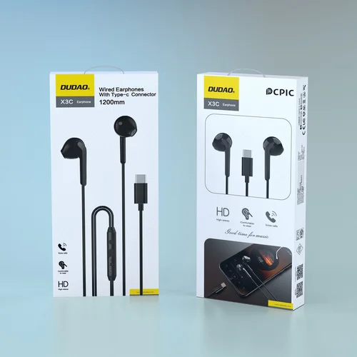 Dudao X3C USB-C ausinės Juodos image 3