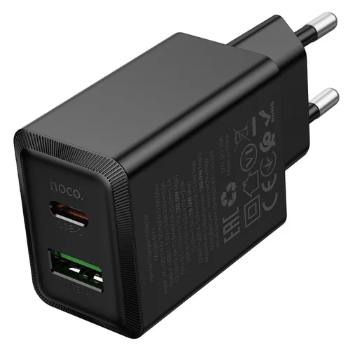 Hoco N71 30W GaN USB-C/USB-A juodas image 3