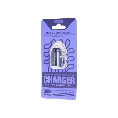 Remax RCC359 30W USB-C/USB-A automobilinis įkroviklis juodas image 3