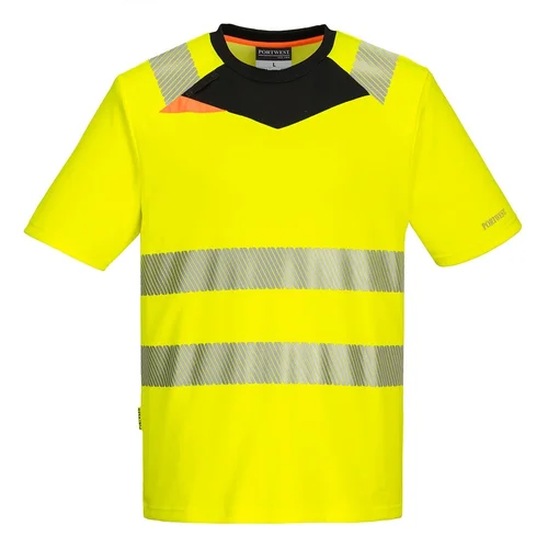 PORTWEST DX413 Hi-Vis sportiniai marškinėliai trumpomis rankovėmis - S, Yellow/Black image 2