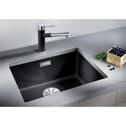 Blanco SUBLINE 500-U Akmens masės plautuvė 60 cm Juoda 525995 image 2