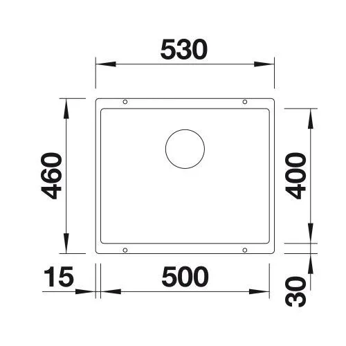 Blanco SUBLINE 500-U Akmens masės plautuvė 60 cm Juoda 525995 image 3