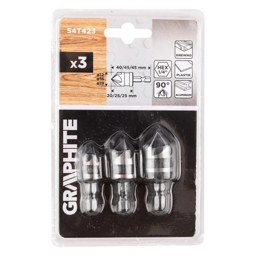 GRAPHITE Gilintuvų Hex rinkinys 12, 16, 19 mm image 2