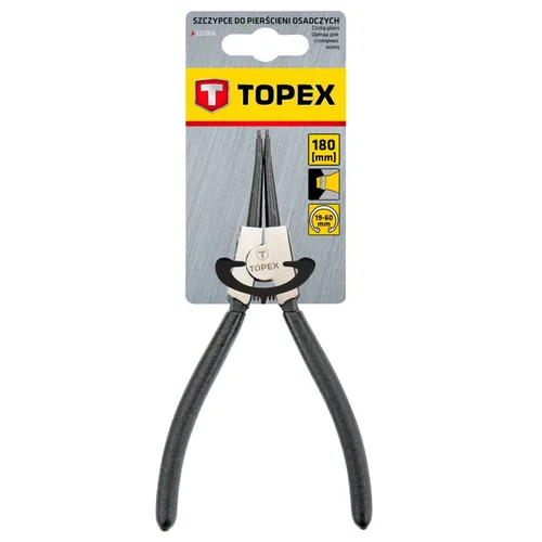 TOPEX išorinės žiedų replės, tiesios, 180 mm, 1.8 mm image 2
