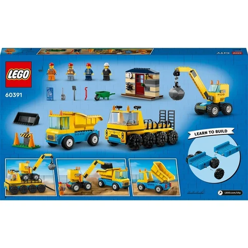 LEGO 60391 Construction Trucks and Wrecking Ball Crane image 2