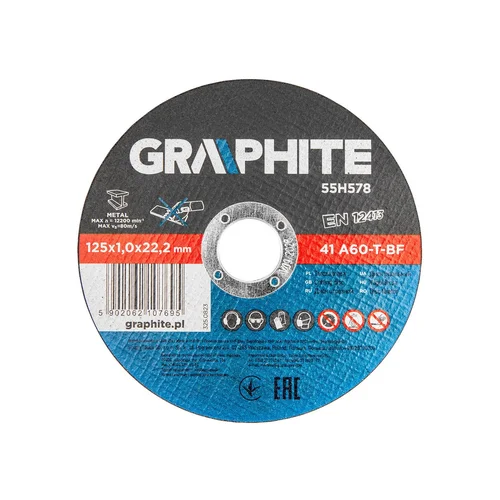 GRAPHITE Metalo pjovimo diskai 125x1,0x22,2 mm 41 A60-T-BF image 1