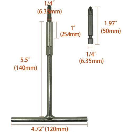 ELLIENT TOOLS T tipo rankena su JIS 1/4'' antgaliais, 6 vnt. image 2