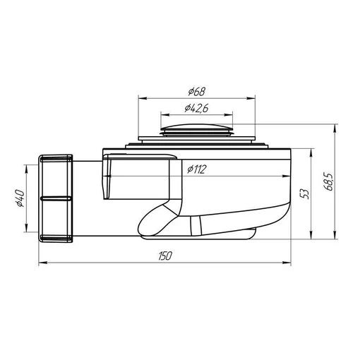 Aniplast E450CLSEU Sifonas dušo padėklui 1 1/2" x 50 mm image 3