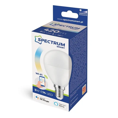 Spectrum P45 Išmanioji LED lemputė 5W, E14, CCT+DIM, Wi-Fi image 2