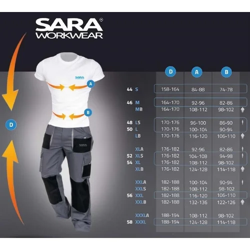 Sara Workwear King 11011 Darbiniai šortai, Dydis M image 3
