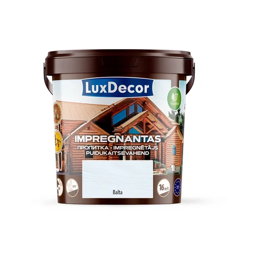 LuxDecor Dekoratyvinis impregnantas medienai 1 L Balta image 1