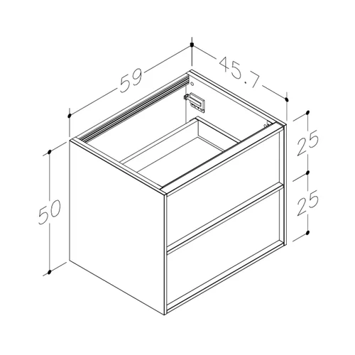 Kame HOME BUC/6-3DR/N11-HM Spintelė, 60 cm, Varinio ąžuolo faneruotė image 3