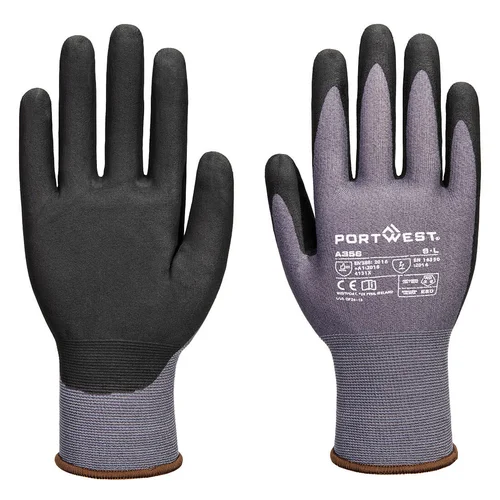 PORTWEST A356 nitrilo pirštinės XL Grey/Black, 12 porų image 3