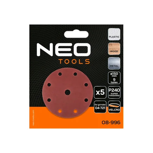 NEO TOOLS Šlifavimo diskai 150 mm P240 04-721 image 2