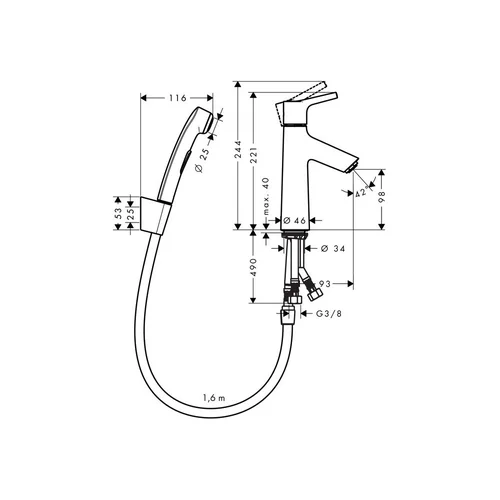 Maišytuvas su bide dušeliu Hansgrohe Talis S 72290000 image 2