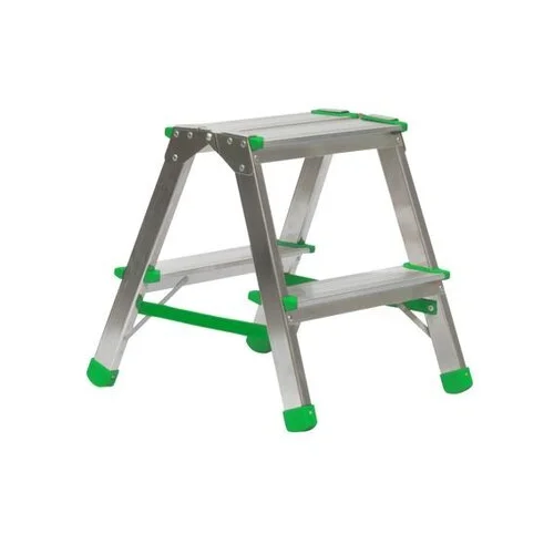 EUROSTYL aliuminės dvipusės kopėčios 2 pakopos, 38-39 cm, 120 kg image 1