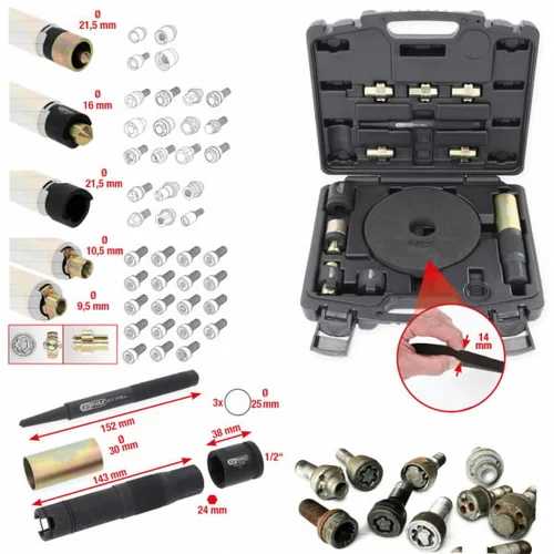 KS Tools Rim lock removal set, 15 Vnt. image 2