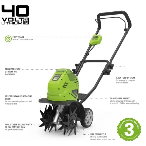 Greenworks G40TL, 40 V akumuliatorinis kultivatorius image 2
