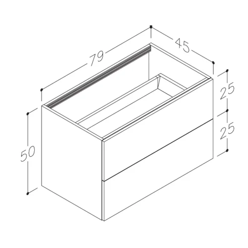 Kame Gama Spintelė po stalviršiu BUC/8-3DR/D1-PO, 80 cm, Balta blizgi image 2