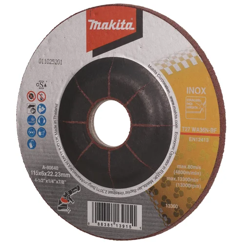 Šlifavimo diskas Makita A-80640, 115X6 RST (INOX) image 1