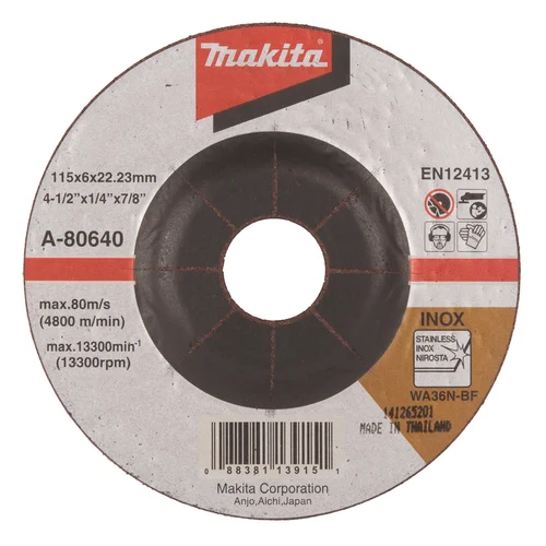 Šlifavimo diskas Makita A-80640, 115X6 RST (INOX) image 2