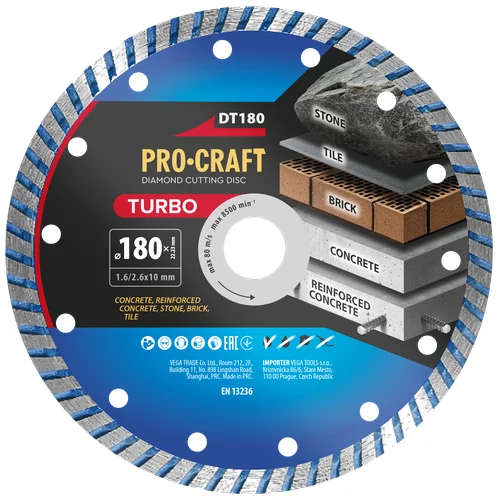 ProCraft DT180 deimantinis pjovimo diskas, 180 mm image 2