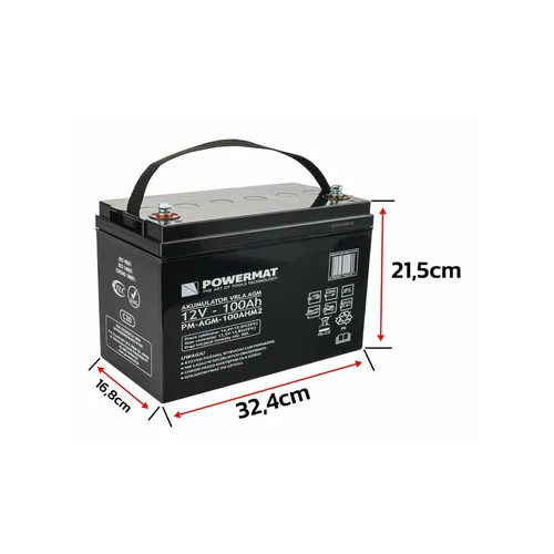 AGM POWERMAT PM-AGM-100AHM2 12 V 100 Ah image 2