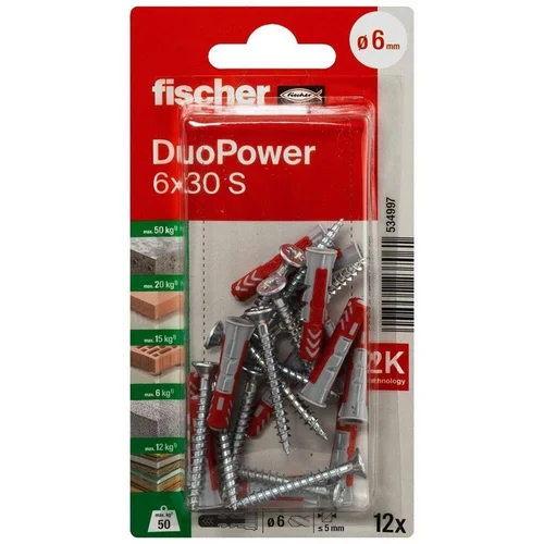 Fischer DuoPower kaiščiai 6x30 mm, 12 vnt image 2