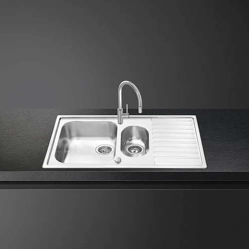 Smeg LLR102-2 Nerūdijančio plieno plautuvė, 2 dubenys image 2