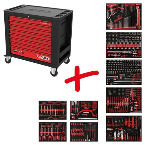 KS Tools Perfomanceplus P20 įrankių vežimėlis, 706 įrankiai image 1