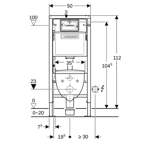 Geberit Delta25 Rimfree klozetas image 3