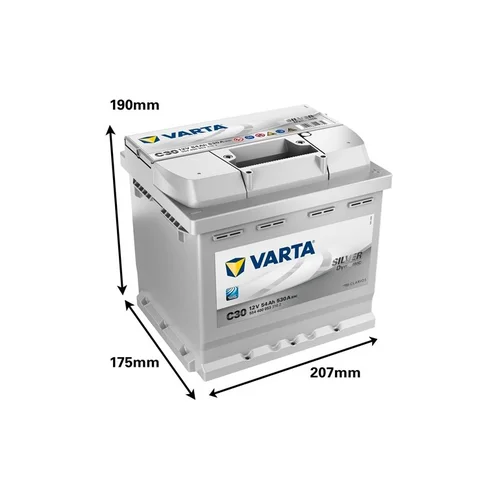 Varta SD C30 akumuliatorius, 54 Ah, 530 A, 12 V image 2