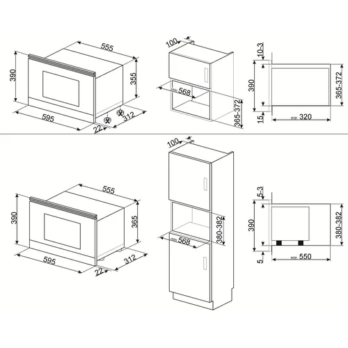 SMEG MP722AO įmontuojama mikrobangų krosnelė image 2