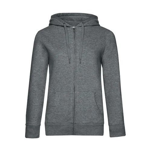 B&C WW03Q Moteriškas užsegamas džemperis su gobtuvu 2XL Heather Mid Grey image 3