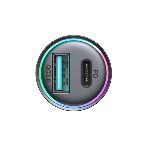 Joyroom JR-CCN04 Automobilinis įkroviklis USB-C/USB-A 60W Juodas image 3