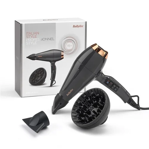 Babyliss Air Pro 2200 6719DE Aukso, Juoda plaukų džiovintuvas image 1