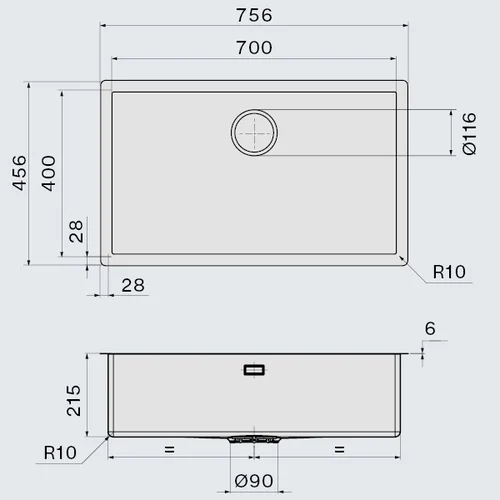 Falmec Iseo 70 SIS7000F.00#CWF plautuvė image 2