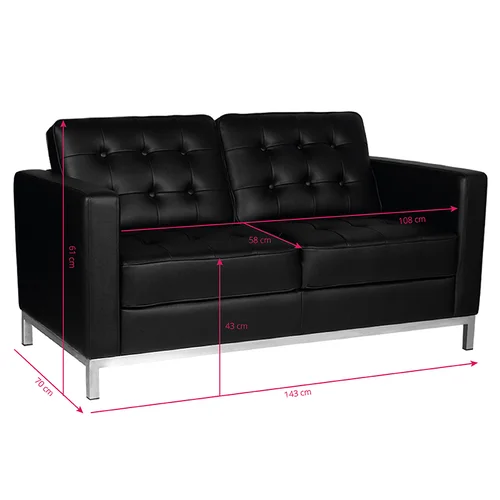 Gabbiano BM18019 juoda registratūros sofa image 3