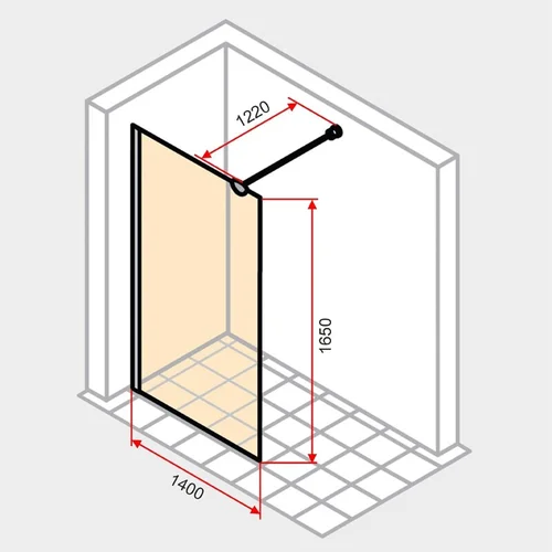 HÜPPE Walk-in 140x165 dušo sienelė image 3