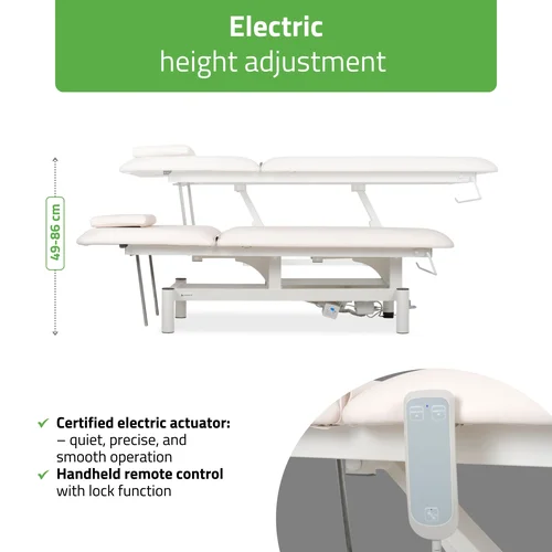 Habys Optima Satin Comfort K701 elektrinis masažo stalas, baltas image 3