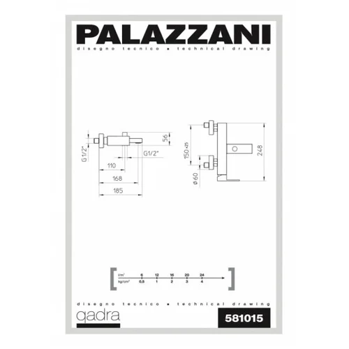 Palazzani QADRA virštinkinis vonios maišytuvas Chromas blizgus image 2