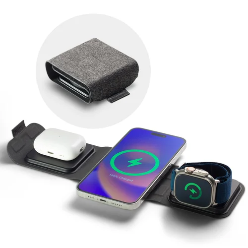 mophie-3in1 travel charger MagSafe EU adapter Juoda image 2