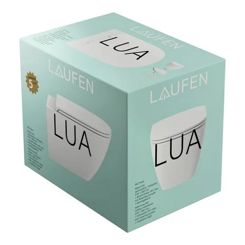 LAUFEN LUA Rimless Pakabinamas klozetas su dangčiu, balta sp. image 3
