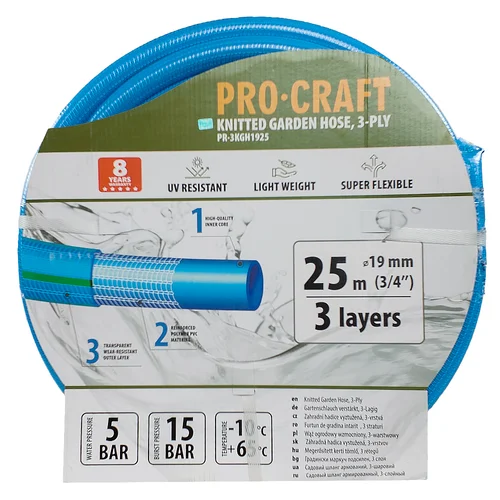 ProCraft PR-3KGH1925 sodo žarna 25 m 19 mm mėlyna image 2