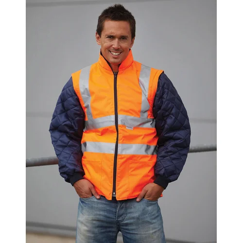 Gero matomumo YOKO HV008SL dygsniuota striukė su nusegamomis rankovėmis - XL, Fluo Orange image 1