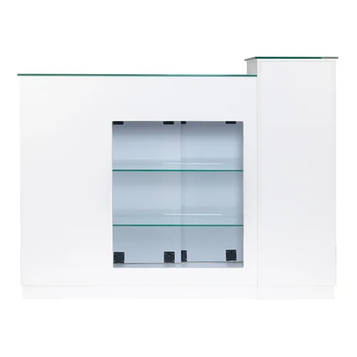 GABBIANO Q-0333 baltas registratūros stalas su vitrina image 2