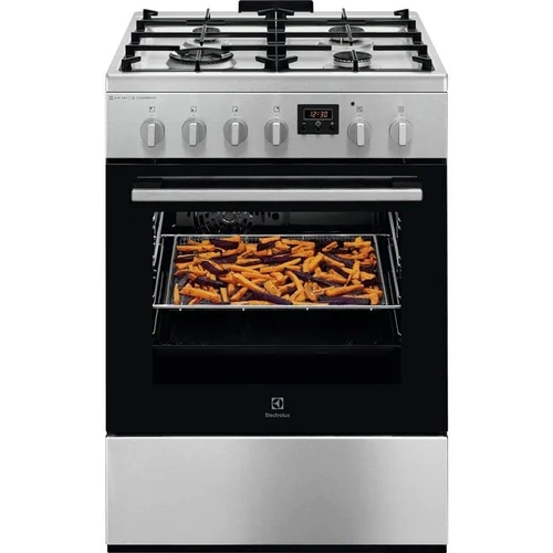 VIRYKLĖ D-E LKK664220XELECTROLUX dujinė kaitlentė su elektrine orkaitė, 60 cm, Pilka image 1