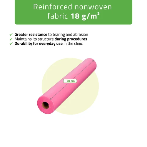 Habys neaustinė paklodė 70 cm × 50 m, rožinė image 2