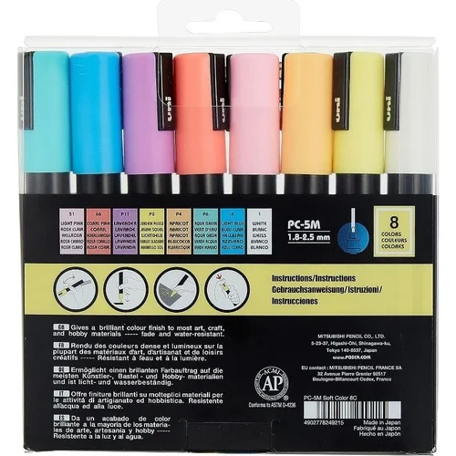 Posca PC-5M Soft Color rinkinys 8 vnt image 2