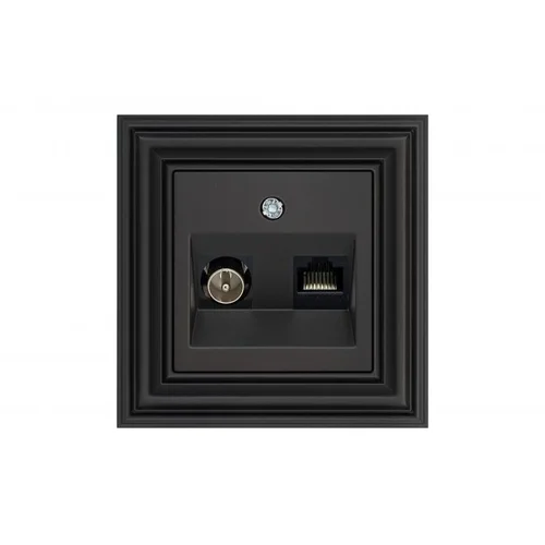 LIREGUS ITVKL-1-01.R/ON59 RJ45 Retro kištukinis lizdas, Matinė juoda image 2
